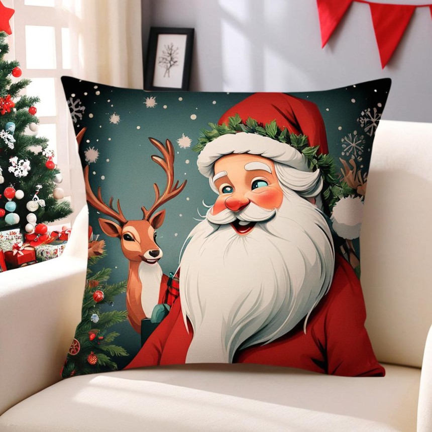 DIY Christmas Pillow Covers Using Fabric Paint